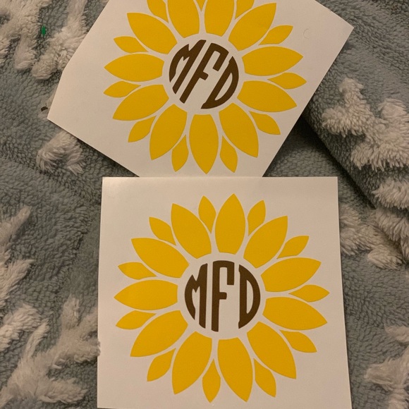 Sunflower monogram decal Sunflower monogram decal